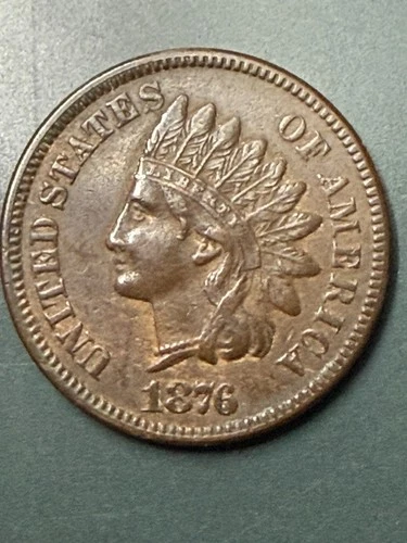 🔥1876 INDIAN HEAD CENT AU