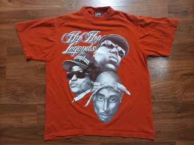 Hip Hop Legends Graphic T-Shirt Tupac Biggie Eazy-E Rap Tee Sz M