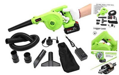 Cordless Leaf Blower, 2-in-1 Portable 21V Lithium Battery 110V Multifunctional 