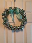 Vintage Martha Stewart Silver/Mint Green Bell Wreath 11" Across EUC
