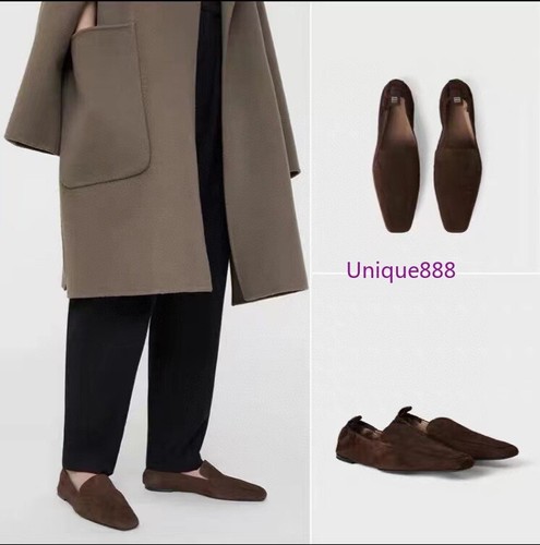 Toteme Mujer Cuero Suave Suave Elástico Tacones Planos Tirar Mocasines Zapatos Informales - Imagen 2 de 23