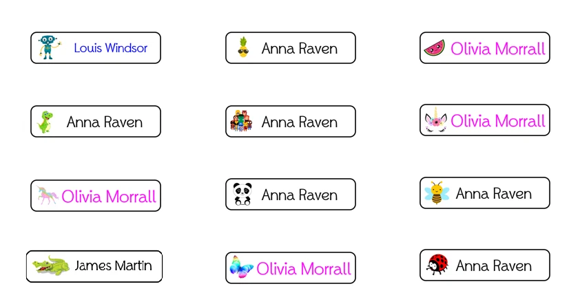 Name stickers for books deals