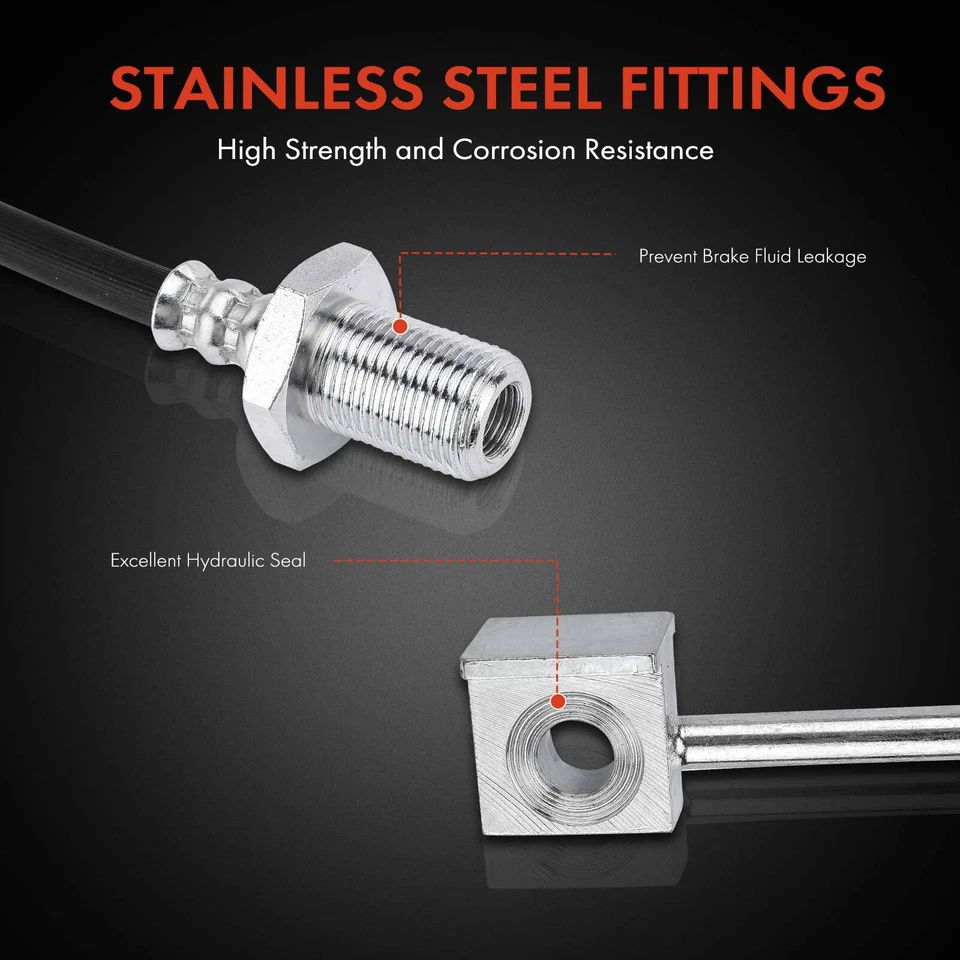 Manguera hidráulica de freno izquierdo conductor delantero izquierdo 2 piezas para Ford F650 F750 2000 2001-2003 Foto 4 de 4