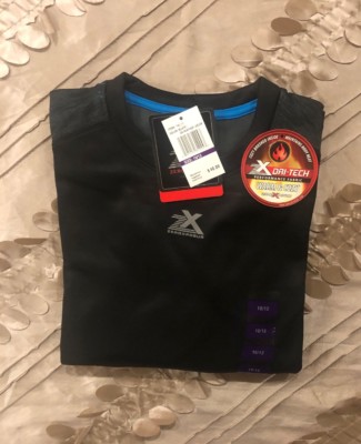 $40 ZX ZeroXposur Boys Shirt ZX Dri-Tech Athletic Style Blue