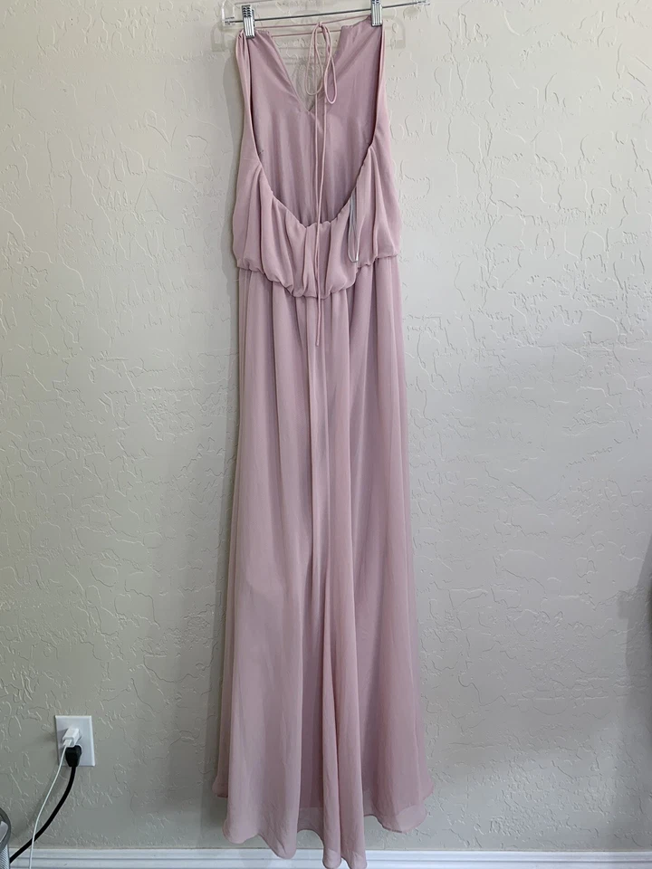 Wtoo 307 尺寸 6 玫瑰伴娘婚礼礼服礼服超长雪纺吊带 5670 — 第 4/4 张图片