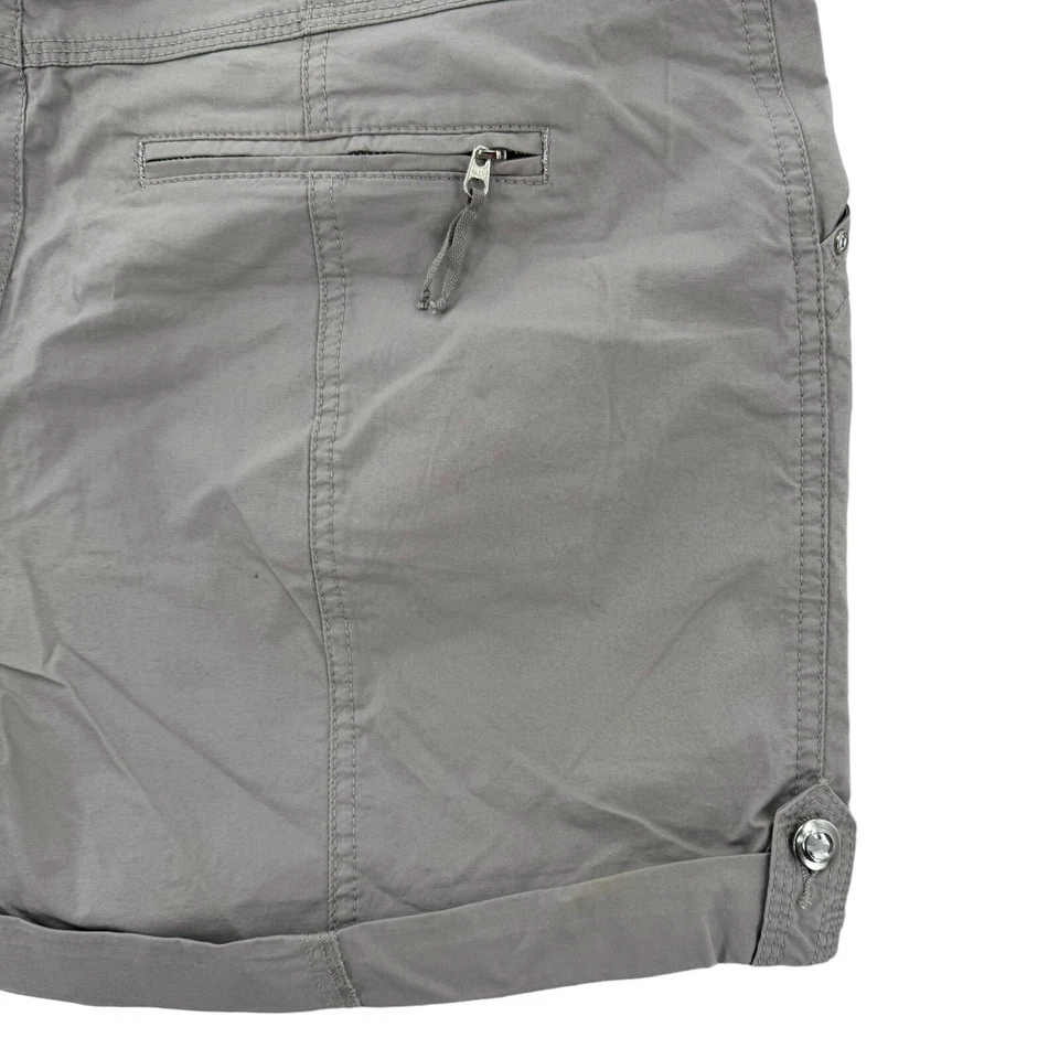 Pantalones Cortos INC Para Mujer Talla 12 Puños Gris Carga Cristal Botones Caminar Ciudad NUEVO Foto 3 de 4