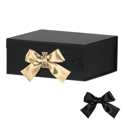 Black Gift Box 8x7x3.3 Inches Luxury Gift Box with Ribbon Empty Gift Box with...