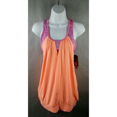 Reebok Athletic NWT NEW CR375 RBX Sports Tank Bra Pink Orange Size S