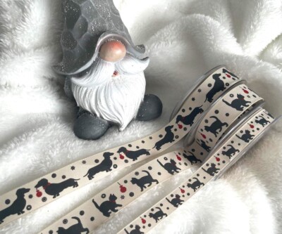 Berisfords WEIHNACHTSKATZEN oder WURSTHUNDE Kugeln Schneeflocke - Band 15mm & 25mm