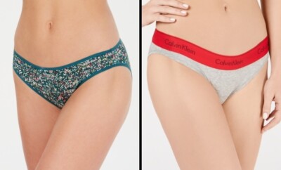 LOT 2pc Calvin Klein Low Rise Cotton Blend Bikini Panties XS #4815