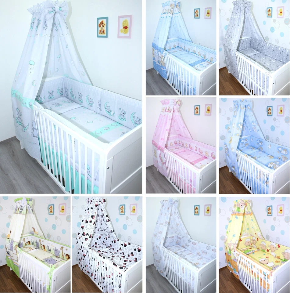 PRIMAWELA® Baby Bettset Umrandung 420cm 5-20T Himmel Bettwäsche Decke Wickelauflage