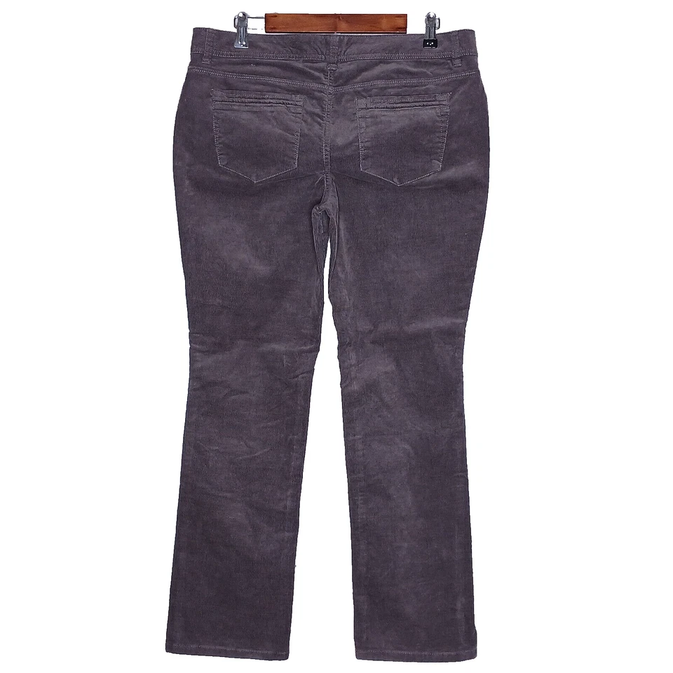 Sonoma womens modern fit straight corduroy pants sz 12 stretch solid gray taupe - Image 3 of 4