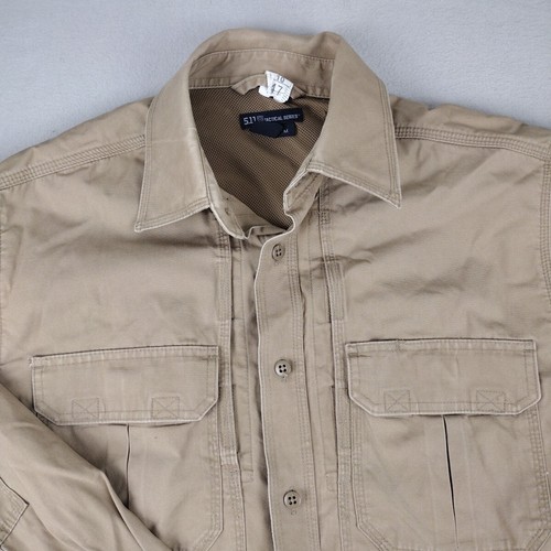 Camisa oculta 5.11 Tactical Series para hombre mediana M caqui ventilada con botones 72157 - Imagen 2 de 9