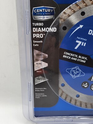 Century Turbo Diamond Pro Smooth Cuts Circular Saw Blade 7''
