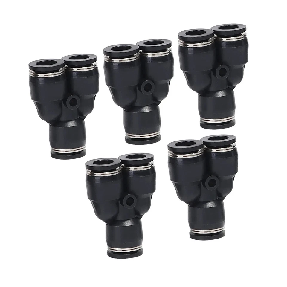 Push to Connect 1/4" OD Nylon Air Line Quick Release Pneumatic Fittings 5Pcs - Image 3 of 4