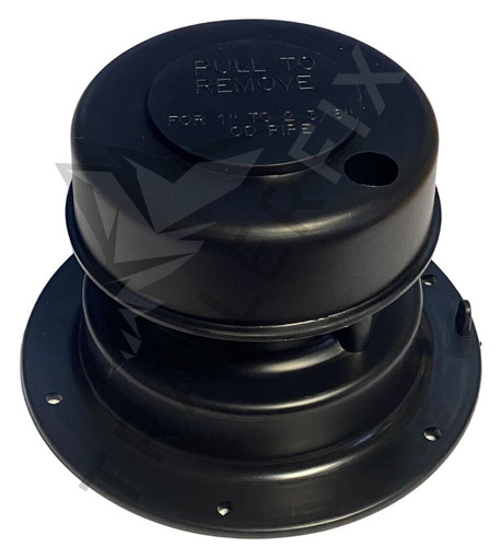 RV Roof Top Sewer Vent Cap Plumbing Stink Pipe Cover 1" to 2-3/8" OD Pipe Black