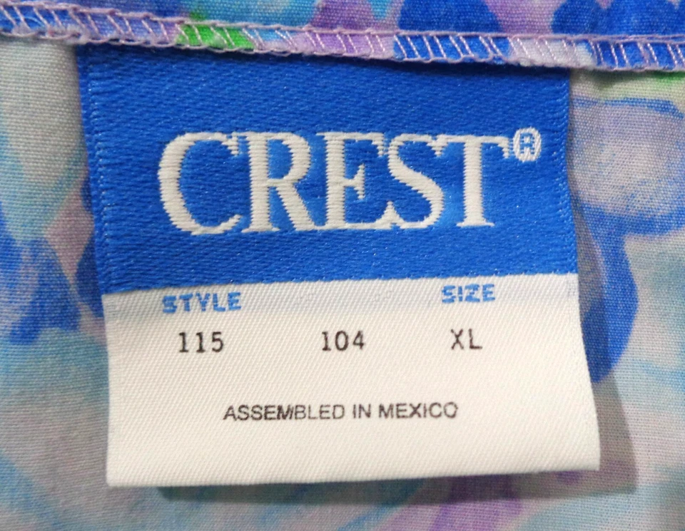 Women's Blue/Green Polyester/Cotton Snap Front Lab Coat by Crest-Size XL - Image 4 of 4