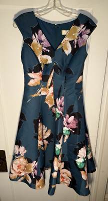 Anthropologie Moulinette Soeurs Baikal Floral Fit  Flare Midi Dress Size 4. e18