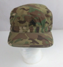 Camo Military With Stripes Pin Unisex Fitted Patrol Cadet Cap Size 7 5/8
