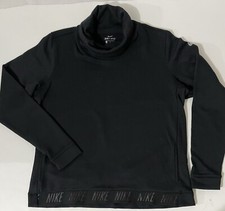 Nike Dri-fit Funnel Neck Long Sleeve Sweatshirt Black 860130 Womens Large