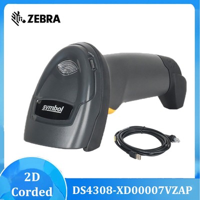 Zebra DS4308-XD00007VZAP 2D Wired Handheld Barcode Scanner Imager with USB Cable