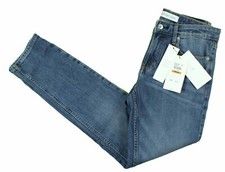 Calvin Klein NEW Mens 30x32 Slim Stretch Straight Jeans Denim Whiskers Designer