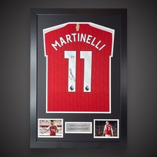 Gabriel Martinelli Hand Signed And Framed Arsenal Football Shirt With COA &pound;279