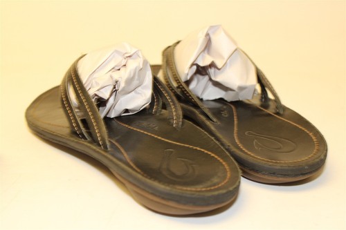 OluKai U'i Womens Size 7 37 Leather Two-Strap Flip Flop Sandals Shoes 20245-4040 - Picture 9 of 24