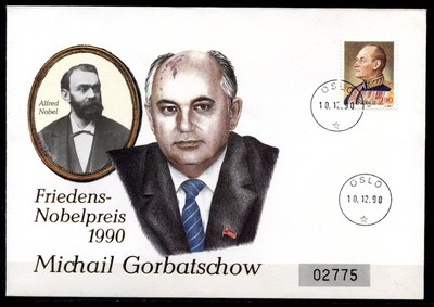 Np Trager Michail Gorbatschow Gedenkbrief Norwegen 1990 Ebay