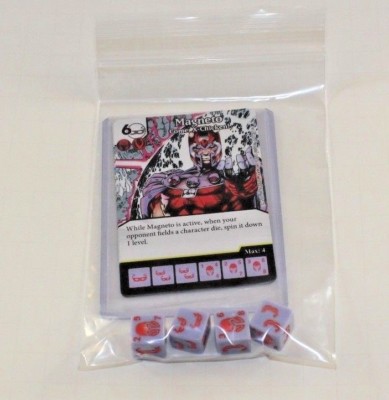 Marvel Dice Masters X-MEN First Class * MAGNETO * RARE Uncommon Set CUR + 4 dice
