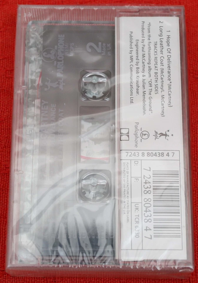 PAUL MCCARTNEY - UK CASSETTE TAPE SINGLE - HOPE OF DELIVERANCE - NEW & SEALED - Image 2 of 4