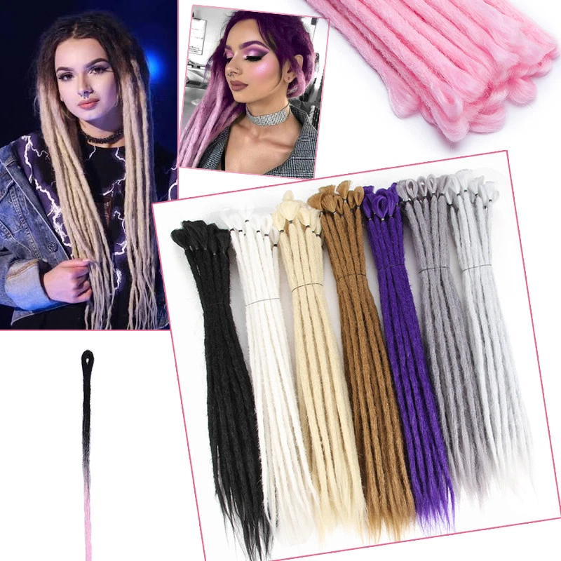 Настоящие мягкие шерстяные дреды ручной работы удлинители косы дреды волосы омбре серые сделано в США - Изображение 3 из 4