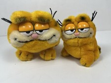 Vintage 1978 1981 Lot of 2 Garfield Plush Stuffed Toys Dakin Fun Farm 8" 6"
