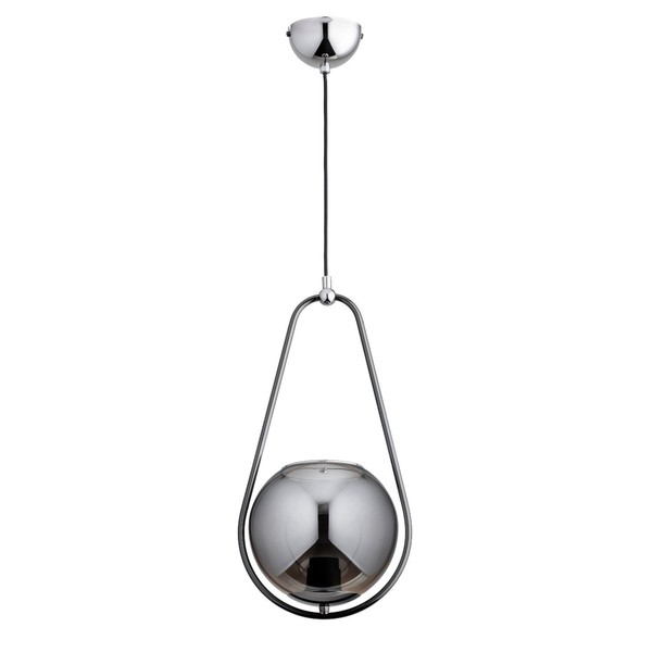 HäNgelampe Chrom Rauchglas Esstisch Wohnlich E27 L:22.5 Cm Pendelleuchte KüChe-image
