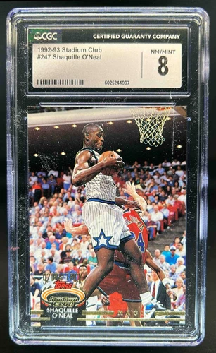 1992-93 Topps 93 Stadium Club Shaquille O'Neal Rookie RC #247 Magic CGC 8