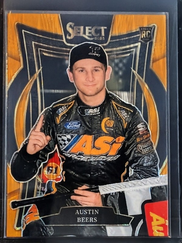2025 Select NASCAR Racing Grandstand Tier #14 Austin Beers Orange Flash Prizm RC