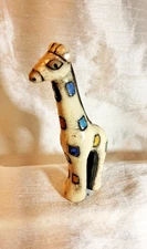 Giraffe Pottery Figurine Hand Made in South Africa Fenix Raku Glazed Fire Techni
