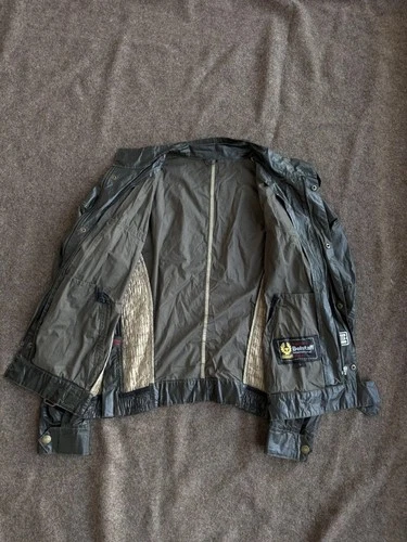 Belstaff Gangster 1969 Black Prince Label Coated Biker Jacket Dark Olive L image 10