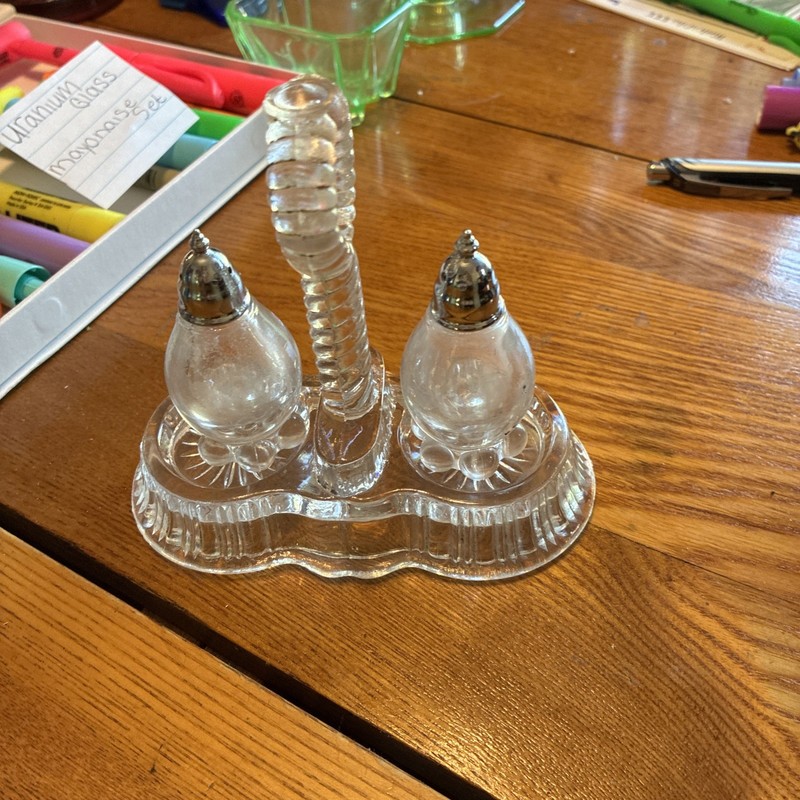 Vintage Candlewick Salt And Pepper Shaker With Stand