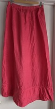 Hot Cotton Women's Maxi Skirt Red 100 Linen USA Made Long