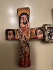 Hand Painted Metal Crucifix Cross Pendant Set Religious Art Multicolor — photo 7