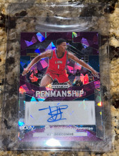 VJ Edgecombe Autographed 2024 Prizm Draft Pick Penmanship Purple Ice LE 38/99