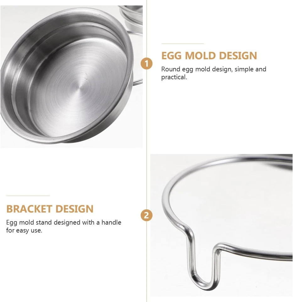 Cuociuova in Acciaio Inox Con Spazzola Ad Anello per Uova per Cucinare a Vapore, - Immagine 3 di 4