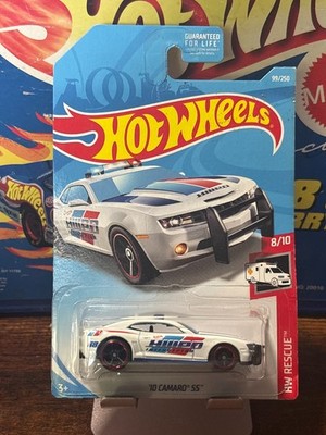 2019 HOT WHEELS WHITE 2010 CHEVY CAMARO SS ''HWPD'' HW RESCUE #8/10 (C05)