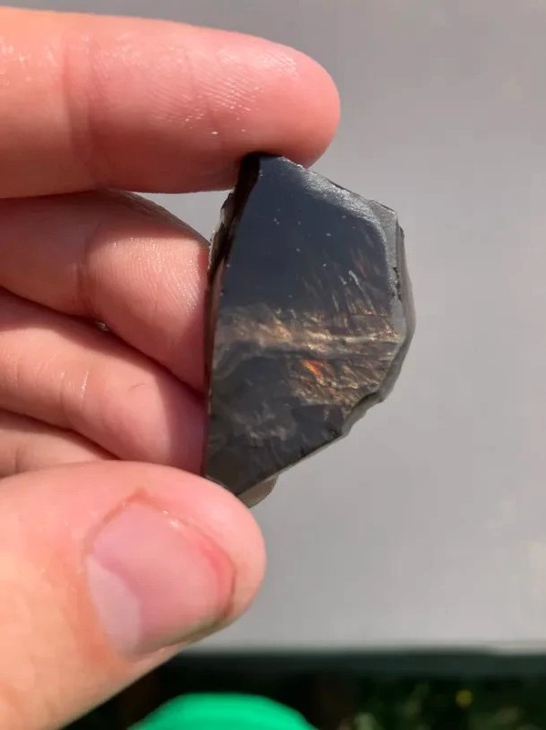 Rare fire obsidian slab 7g
