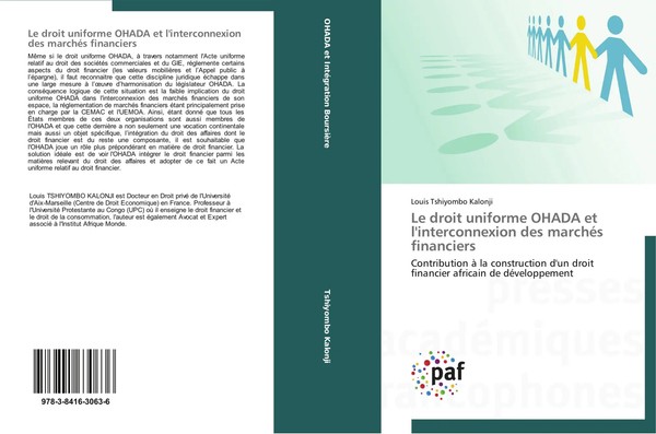 Louis Tshiyombo Kalonji | Le Droit Uniforme Ohada Et L'interconnexion Des...-image