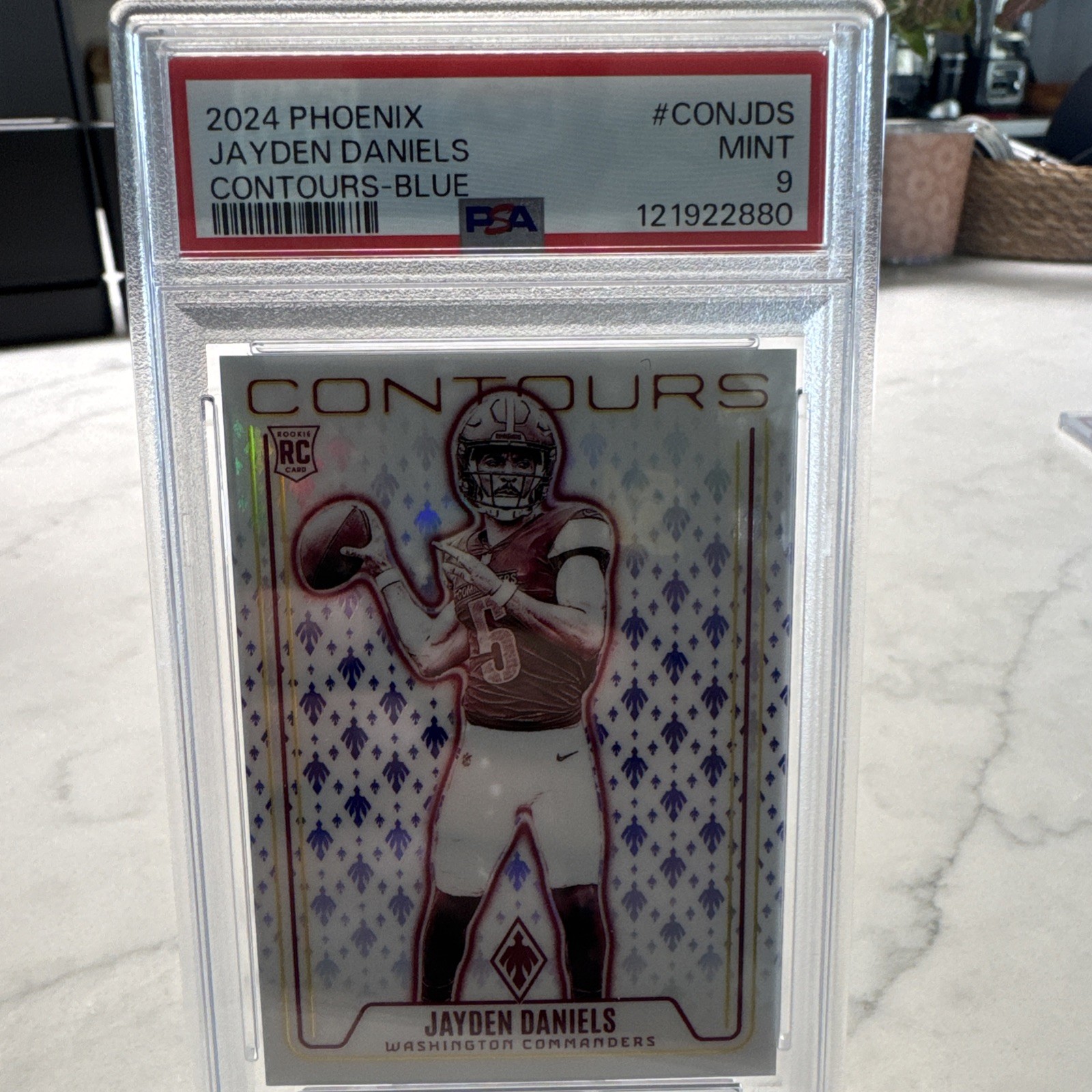 2024 PANINI PHOENIX CONTOURS BLUE #CONJDS JAYDEN DANIELS ROOKIE RC 18/50 PSA 9