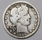 1906-O Barber Quarter - Very Good - #0100E