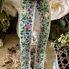 1 Yard of Vintage Blue, Pink, Yellow & Green ...