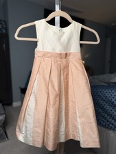 Vintage Polly Flinders Girls Dress Size 5 Pink  White Silk